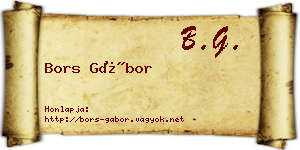 Bors Gábor névjegykártya