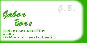 gabor bors business card